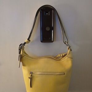 Coach Bleecker Yellow Leather Shoulder Bag